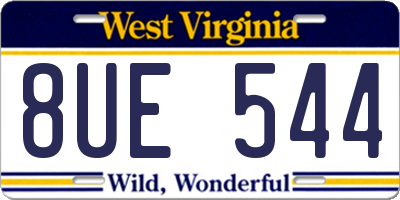 WV license plate 8UE544