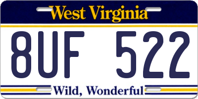 WV license plate 8UF522