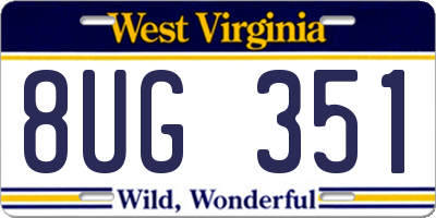 WV license plate 8UG351