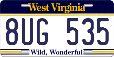 WV license plate 8UG535