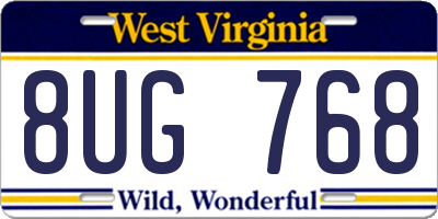 WV license plate 8UG768