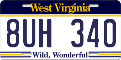 WV license plate 8UH340