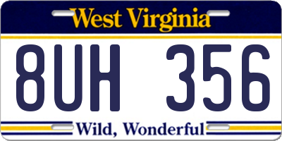 WV license plate 8UH356