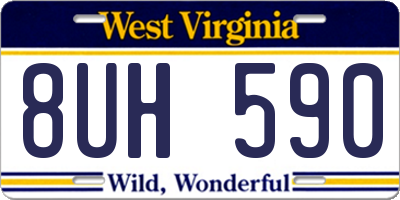 WV license plate 8UH590
