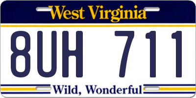 WV license plate 8UH711