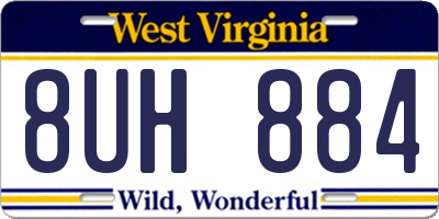 WV license plate 8UH884