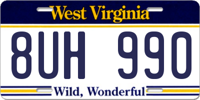 WV license plate 8UH990
