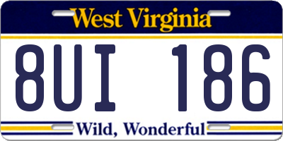 WV license plate 8UI186