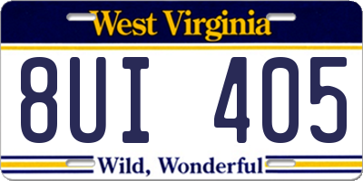 WV license plate 8UI405