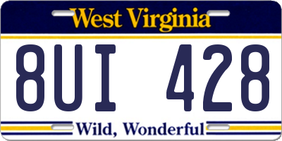 WV license plate 8UI428