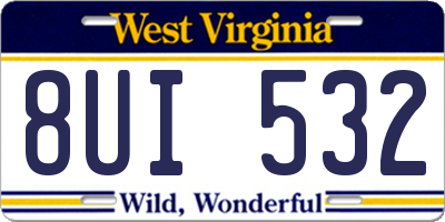 WV license plate 8UI532