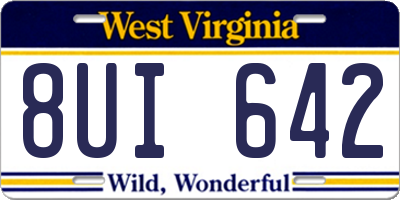 WV license plate 8UI642