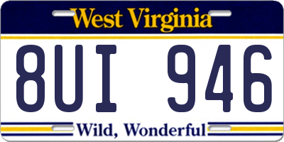 WV license plate 8UI946