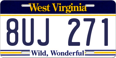 WV license plate 8UJ271
