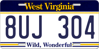WV license plate 8UJ304