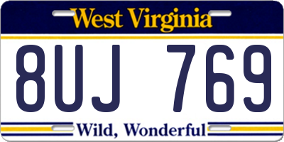 WV license plate 8UJ769