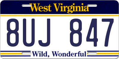 WV license plate 8UJ847