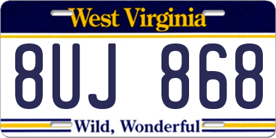 WV license plate 8UJ868