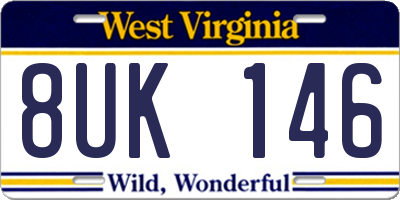 WV license plate 8UK146