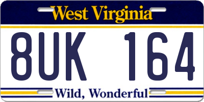 WV license plate 8UK164