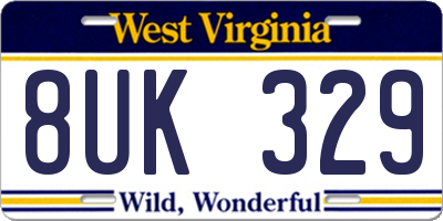 WV license plate 8UK329