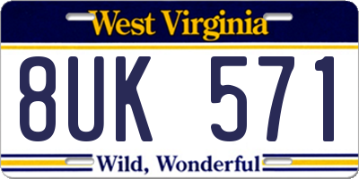 WV license plate 8UK571