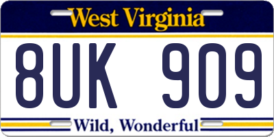 WV license plate 8UK909
