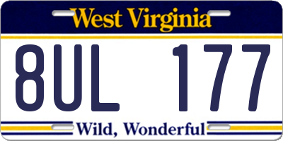 WV license plate 8UL177