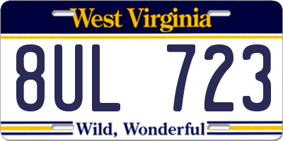 WV license plate 8UL723
