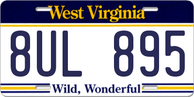 WV license plate 8UL895
