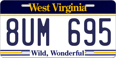 WV license plate 8UM695