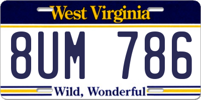 WV license plate 8UM786