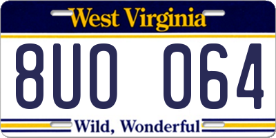 WV license plate 8UO064