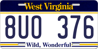 WV license plate 8UO376