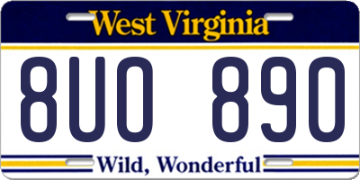 WV license plate 8UO890