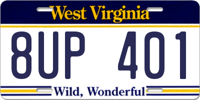 WV license plate 8UP401