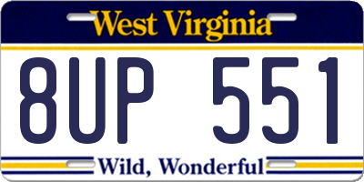 WV license plate 8UP551