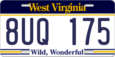 WV license plate 8UQ175