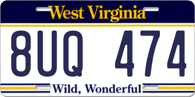 WV license plate 8UQ474