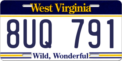 WV license plate 8UQ791
