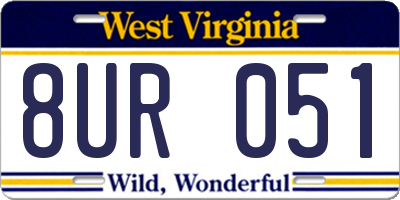 WV license plate 8UR051
