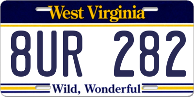 WV license plate 8UR282