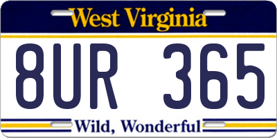 WV license plate 8UR365