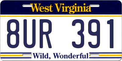 WV license plate 8UR391