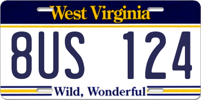 WV license plate 8US124