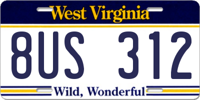 WV license plate 8US312