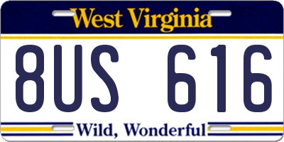WV license plate 8US616