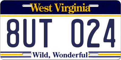 WV license plate 8UT024