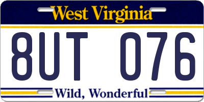 WV license plate 8UT076