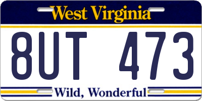 WV license plate 8UT473